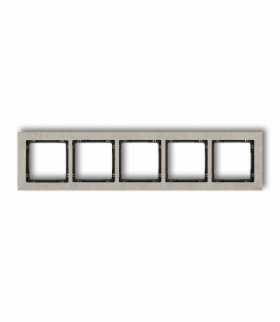 DECO Ramka uniwersalna pięciokrotna - beton (ramka: jasnoszara, spód: czarny) Karlik 27-12-DRB-5