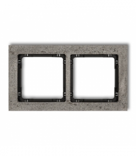 DECO Ramka uniwersalna podwójna - beton (ramka: ciemnoszary, spód: czarny) Karlik 28-12-DRB-2