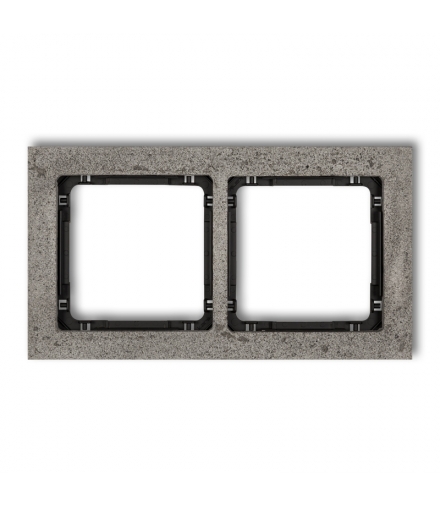 DECO Ramka uniwersalna podwójna - beton (ramka: ciemnoszary, spód: czarny) Karlik 28-12-DRB-2