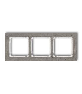 DECO Ramka uniwersalna potrójna - beton (ramka: ciemnoszary, spód: biały) Karlik 28-0-DRB-3