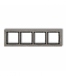 DECO Ramka uniwersalna poczwórna - beton (ramka: ciemnoszary, spód: czarny) Karlik 28-12-DRB-4