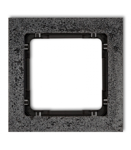 DECO Ramka uniwersalna pojedyncza - beton (ramka: antracytowa, spód: czarny) Karlik 11-12-DRB-1