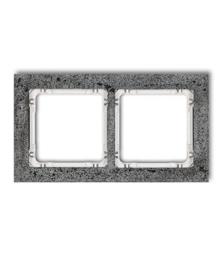 DECO Ramka uniwersalna podwójna - beton (ramka: antracytowa, spód: biały) Karlik 11-0-DRB-2