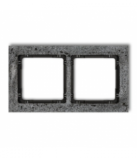 DECO Ramka uniwersalna podwójna - beton (ramka: antracytowa, spód: czarny) Karlik 11-12-DRB-2