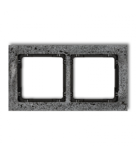 DECO Ramka uniwersalna podwójna - beton (ramka: antracytowa, spód: czarny) Karlik 11-12-DRB-2
