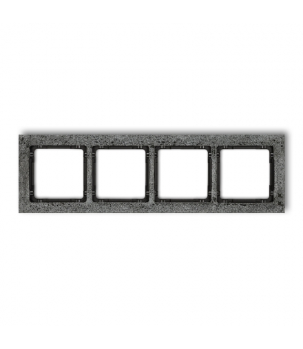 DECO Ramka uniwersalna poczwórna - beton (ramka: antracytowa, spód: czarny) Karlik 11-12-DRB-4