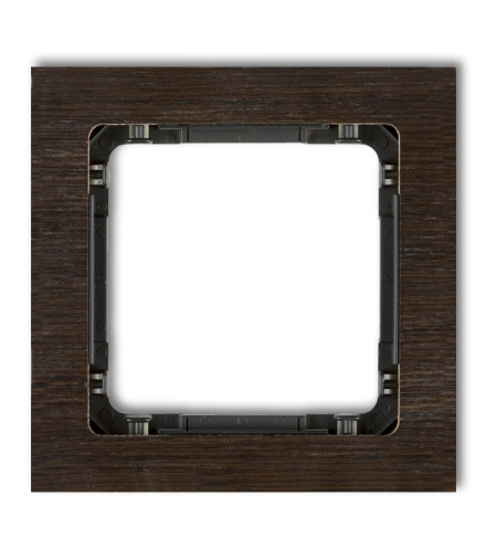 DECO Ramka uniwersalna pojedyncza - efekt drewna (ramka wenge, spód czarny) Karlik DRD-1G