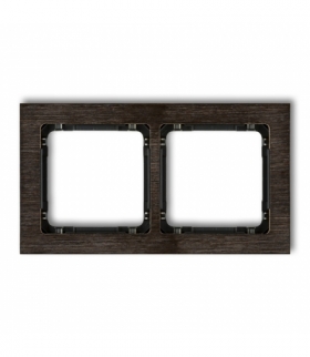 DECO Ramka uniwersalna podwójna - efekt drewna (ramka wenge, spód czarny) Karlik DRD-2G