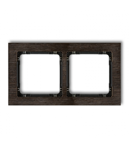 DECO Ramka uniwersalna podwójna - efekt drewna (ramka wenge, spód czarny) Karlik DRD-2G