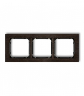 DECO Ramka uniwersalna potrójna - efekt drewna (ramka wenge, spód czarny) Karlik DRD-3G