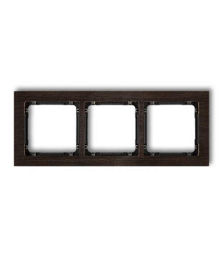 DECO Ramka uniwersalna potrójna - efekt drewna (ramka wenge, spód czarny) Karlik DRD-3G
