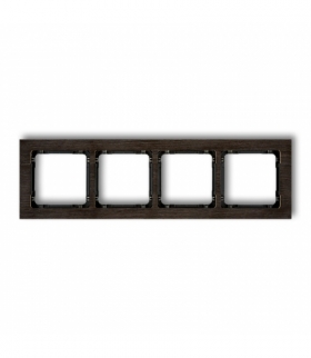 DECO Ramka uniwersalna poczwórna - efekt drewna (ramka wenge, spód czarny) Karlik DRD-4G
