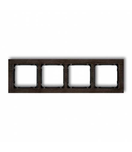 DECO Ramka uniwersalna poczwórna - efekt drewna (ramka wenge, spód czarny) Karlik DRD-4G