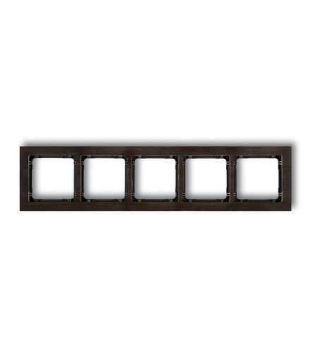 DECO Ramka uniwersalna pięciokrotna - efekt drewna (ramka wenge, spód czarny) Karlik DRD-5G