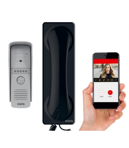 WIDEODOMOFON „EURA” VDP-50A3 „PROXIMA” BIAŁY – unifon z WiFi, obsługa 1 wejścia, aplikacja Eura Connect