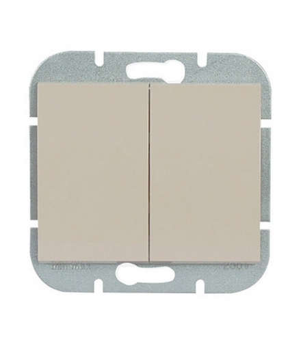 Onyx Wyłącznik 2-klawiszowy instalacyjny p/t 10A, 250V, świecznikowy WP-2O BEŻOWY Abex 9002195