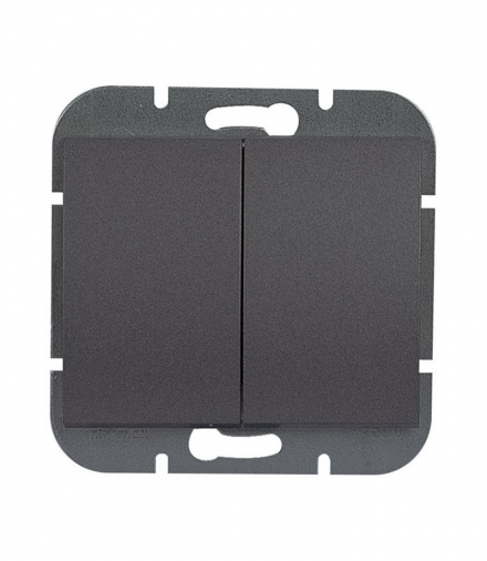 Onyx Wyłącznik 2-klawiszowy instalacyjny p/t 10A, 250V, świecznikowy WP-2O ANTRACYT Abex 9002198