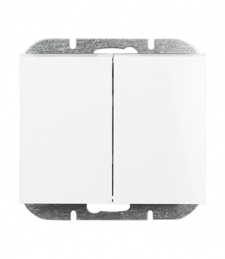 Onyx Wyłącznik 2-klawiszowy instalacyjny p/t 10A, 250V, świecznikowy, podświetlany WP-2OS BIAŁY Abex 9002250