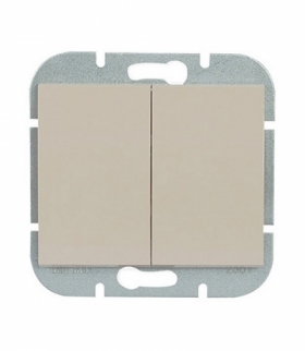 Onyx Wyłącznik 2-klawiszowy instalacyjny p/t 10A, 250V, świecznikowy, podświetlany WP-2OS BEŻOWY Abex 9002252