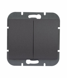 Onyx Wyłącznik 2-klawiszowy instalacyjny p/t 10A, 250V, świecznikowy, podświetlany WP-2OS ANTRACYT Abex 9002256