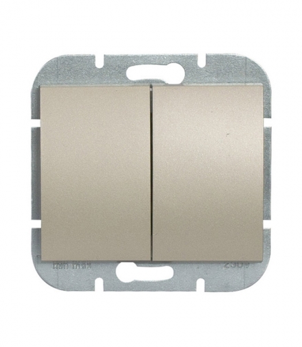 Onyx Wyłącznik 2-klawiszowy instalacyjny p/t 10A, 250V, schodowy (moduł) WP-2/5O SATYNA Abex 9002212