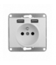 Onyx Gniazdo pojedyncze p/t 2p+Z 16A, 250V z ładowarką 2A, 5V , 2xUSB PT-16O/USB BIAŁY Abex 9002636