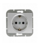 Onyx Gniazdo wtyczkowe pojedyncze p/t 2p+Z 16A, 250V, SCHUKO PT-17O SREBRO Abex 9002305