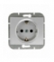 Onyx Gniazdo wtyczkowe pojedyncze p/t 2p+Z 16A, 250V, SCHUKO PT-17O SREBRO Abex 9002305