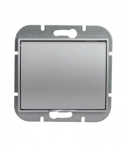 Onyx Gniazdo wtyczkowe pojedyncze p/t 2p+Z 16A, 250V, z klapką w kolorze wyrobu schuko PT-17 OH SREBRNY Abex 9002225