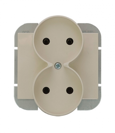 Onyx Gniazdo wtyczkowe podwójne p/t 2x2p 16A, 250V DO SYSTEMU RAMKOWEGO PT-5OR BEŻOWY Abex 9002276