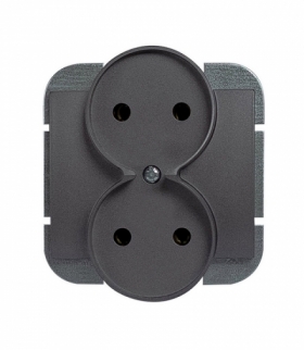 Onyx Gniazdo wtyczkowe podwójne p/t 2x2p 16A, 250V DO SYSTEMU RAMKOWEGO PT-5OR ANTRACYT Abex 9002281