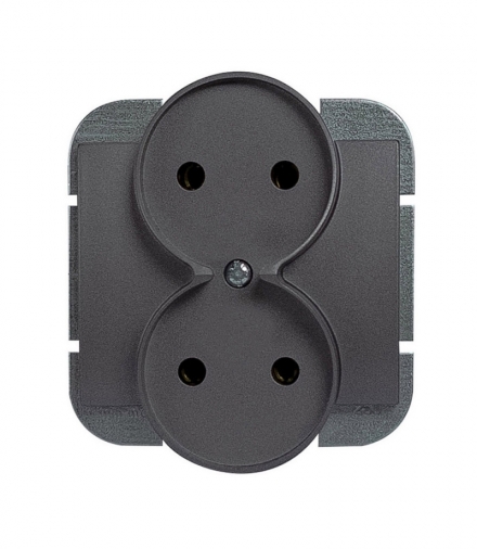 Onyx Gniazdo wtyczkowe podwójne p/t 2x2p 16A, 250V DO SYSTEMU RAMKOWEGO PT-5OR ANTRACYT Abex 9002281