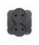Onyx Gniazdo wtyczkowe podwójne p/t 2x2p 16A, 250V DO SYSTEMU RAMKOWEGO PT-5OR ANTRACYT Abex 9002281