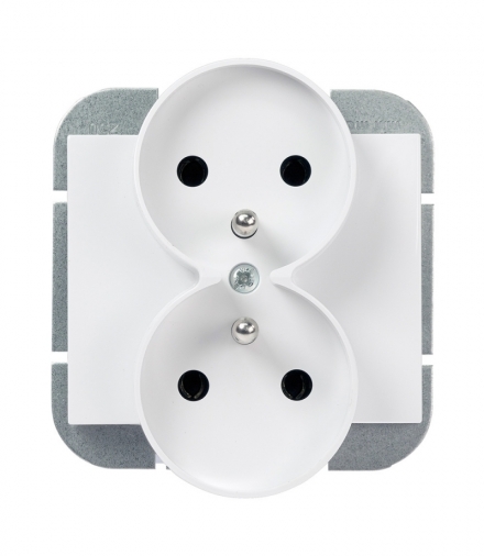 Onyx Gniazdo wtyczkowe podwójne p/t 2x2p+Z 16A, 250V DO SYSTEMU RAMKOWEGO PT-6OR BIAŁY Abex 9002282