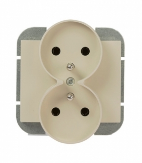 Onyx Gniazdo wtyczkowe podwójne p/t 2x2p+Z 16A, 250V DO SYSTEMU RAMKOWEGO PT-6OR BEŻOWY Abex 9002283