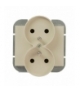 Onyx Gniazdo wtyczkowe podwójne p/t 2x2p+Z 16A, 250V DO SYSTEMU RAMKOWEGO PT-6OR BEŻOWY Abex 9002283