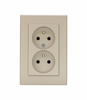 Onyx Gniazdo wtyczkowe podwójne 2x2p+Z 16A, 250V komplet PT-6OW SATYNA Abex