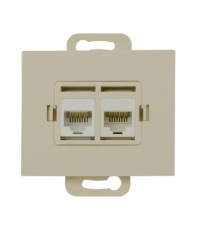 Onyx Gniazdo RJ45 komputerowe podwójne nieekranowane 5Cat RJ45 - 5CAT/O2 N BEŻOWY Abex 9002334