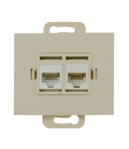 Onyx Gniazdo RJ45 komputerowe podwójne nieekranowane 5Cat RJ45 - 5CAT/O2 N BEŻOWY Abex 9002334