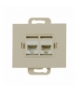 Onyx Gniazdo RJ45 komputerowe podwójne nieekranowane 5Cat RJ45 - 5CAT/O2 N BEŻOWY Abex 9002334