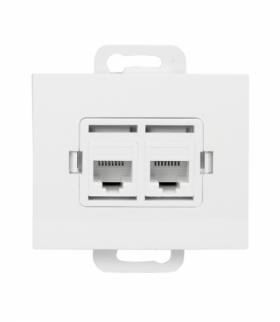Onyx Gniazdo RJ45 komputerowe podwójne nieekranowane 6Cat RJ45 - 6CAT/N2 N BIAŁY Abex 9002337