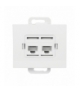 Onyx Gniazdo RJ45 komputerowe podwójne nieekranowane 6Cat RJ45 - 6CAT/N2 N BIAŁY Abex 9002337