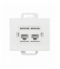 Onyx Gniazdo RJ45 komputerowe podwójne nieekranowane 6Cat RJ45 - 6CAT/N2 N BIAŁY Abex 9002337
