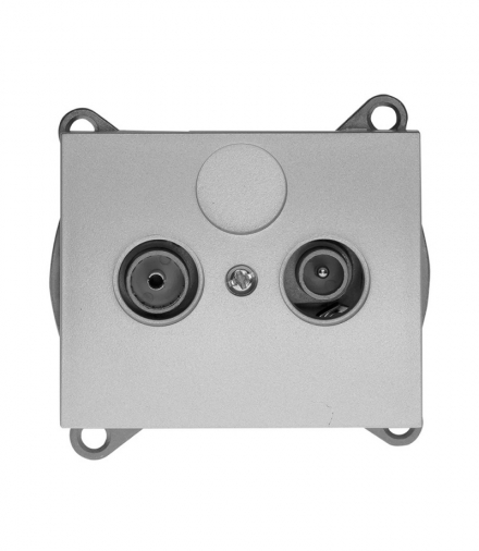 Onyx Gniazdo abonenckie "RTV" przelotowe 14db GAP-O/P SREBRNY Abex 9002314