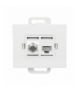 Onyx Gniazdo TV pojedyncze typu F + RJ45 komputerowe pojedyncze nieekranowane 6Cat TVF/F+RJ45/0 BIAŁY Abex 9002688
