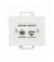 Onyx Gniazdo TV pojedyncze typu F + RJ45 komputerowe pojedyncze nieekranowane 6Cat TVF/F+RJ45/0 BIAŁY Abex 9002688