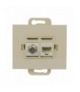 Onyx Gniazdo TV pojedyncze typu F + RJ45 komputerowe pojedyncze nieekranowane 6Cat TVF/F+RJ45/0 BEŻOWY Abex 9002689