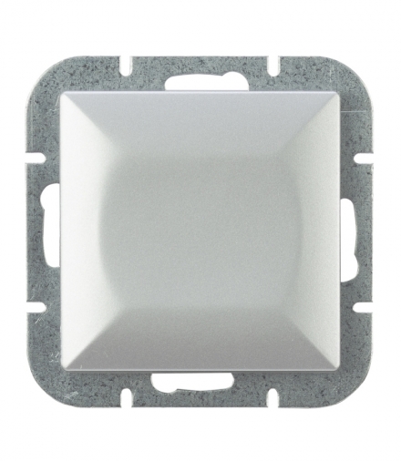 Perła Wyłącznik klawiszowy zwierny światło,dzwonek p/t 10A, 250V podświetlany WP-6/7P/S SREBRNY Abex 9000139