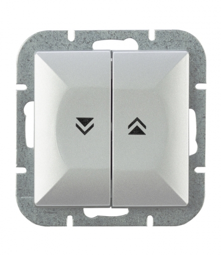 Perła Wyłącznik żaluzjowy p/t 10A, 250V (moduł) WP-11P SREBRNY Abex 9000096