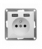 Perła Gniazdo pojedyncze p/t 2p+Z 16A, 250V z ładowarką 2A, 5V , 2xUSB PT-16P/USB BIAŁY Abex 9002651